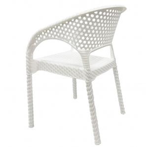 4 Sillones calvin, apilable, polipropileno blanco - 4 unidades