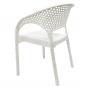 4 Sillones calvin, apilable, polipropileno blanco - 4 unidades