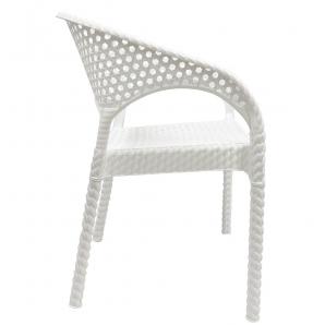 4 Sillones calvin, apilable, polipropileno blanco - 4 unidades