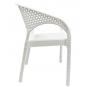 4 Sillones calvin, apilable, polipropileno blanco - 4 unidades