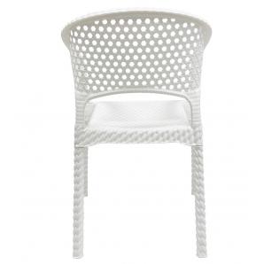 4 Sillones calvin, apilable, polipropileno blanco - 4 unidades