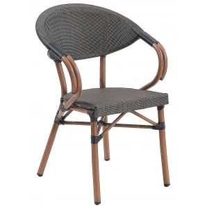 4 Sillones nerja, apilable, aluminio, teslin marrón - 4 unidades