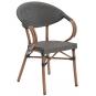 4 Sillones nerja, apilable, aluminio, teslin marrón - 4 unidades
