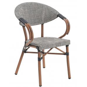 2 Sillones nerja, apilable, aluminio, teslin gris bronce - 2 unidades