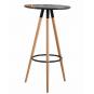 Mesa alta otilia new, madera, tapa negra de 60 cms de diámetro