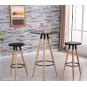 Mesa alta otilia new, madera, tapa negra de 60 cms de diámetro