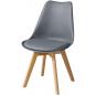 4 Sillas torre 4p ( su ), madera, polipropileno y cojín gris oscuro - 4 unidades