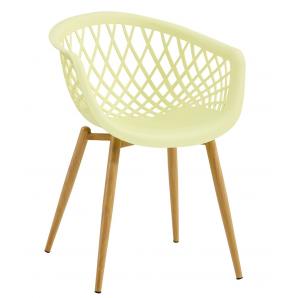 4 Sillones strauss, metal, polipropileno amarillo pastel - 4 unidades