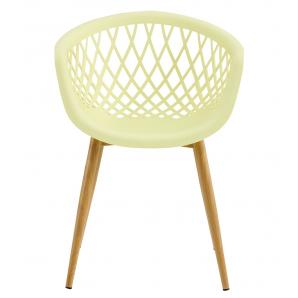 4 Sillones strauss, metal, polipropileno amarillo pastel - 4 unidades