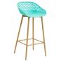 4 Taburetes strauss, metal, polipropileno verde pastel - 4 unidades