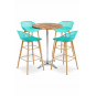 4 Taburetes strauss, metal, polipropileno verde pastel - 4 unidades