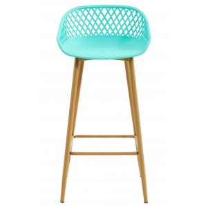 4 Taburetes strauss, metal, polipropileno verde pastel - 4 unidades