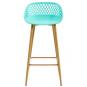 4 Taburetes strauss, metal, polipropileno verde pastel - 4 unidades