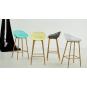 4 Taburetes strauss, metal, polipropileno verde pastel - 4 unidades