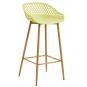4 Taburetes strauss, metal, polipropileno amarillo pastel - 4 unidades