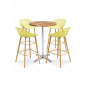 4 Taburetes strauss, metal, polipropileno amarillo pastel - 4 unidades