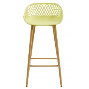 4 Taburetes strauss, metal, polipropileno amarillo pastel - 4 unidades