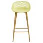 4 Taburetes strauss, metal, polipropileno amarillo pastel - 4 unidades