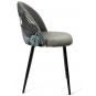 4 Sillas floral, metal, tapizado velvet gris con trasera floral a juego - 4 unidades