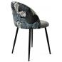 4 Sillas floral, metal, tapizado velvet gris con trasera floral a juego - 4 unidades