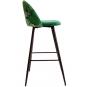 4 Taburetes floral, metal, tapizado velvet verde con trasera floral a juego - 4 unidades