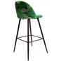 4 Taburetes floral, metal, tapizado velvet verde con trasera floral a juego - 4 unidades