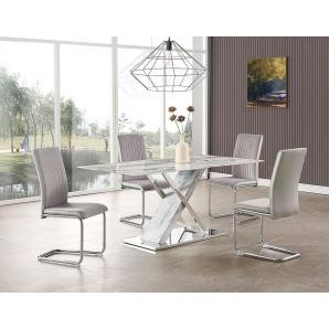 Mesa sigrid, acero inoxidable, dm, tapa de cristal templado, 160 x 80 cms