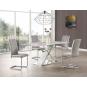 Mesa sigrid, acero inoxidable, dm, tapa de cristal templado, 160 x 80 cms