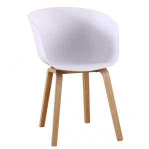 4 Sillones awak, madera curvada, polipropileno blanco - 4 unidades