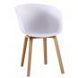 4 Sillones awak, madera curvada, polipropileno blanco - 4 unidades