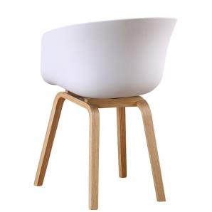 4 Sillones awak, madera curvada, polipropileno blanco - 4 unidades