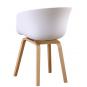 4 Sillones awak, madera curvada, polipropileno blanco - 4 unidades