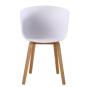 4 Sillones awak, madera curvada, polipropileno blanco - 4 unidades