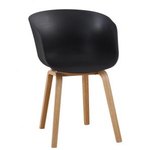 4 Sillones awak, madera curvada, polipropileno negro - 4 unidades