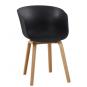 4 Sillones awak, madera curvada, polipropileno negro - 4 unidades