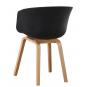4 Sillones awak, madera curvada, polipropileno negro - 4 unidades