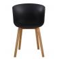 4 Sillones awak, madera curvada, polipropileno negro - 4 unidades