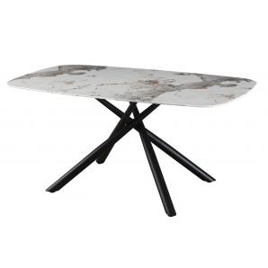 Mesa jazz, metal negro, tapa de cristal templado, 160x90 cms