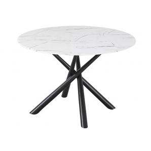 Mesa sahara, metal negro, tapa de cristal templado, 120 cms de diámetro