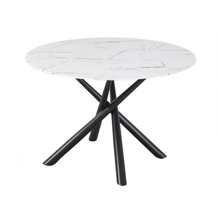 Mesa sahara, metal negro, tapa de cristal templado, 120 cms de diámetro