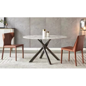Mesa sahara, metal negro, tapa de cristal templado, 120 cms de diámetro