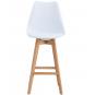 4 Taburetes torre (su), madera, blanco, cojín blanco - 4 unidades