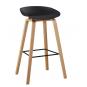 4 Taburetes awak (to), madera curvada, asiento polipropileno negro - 4 unidades