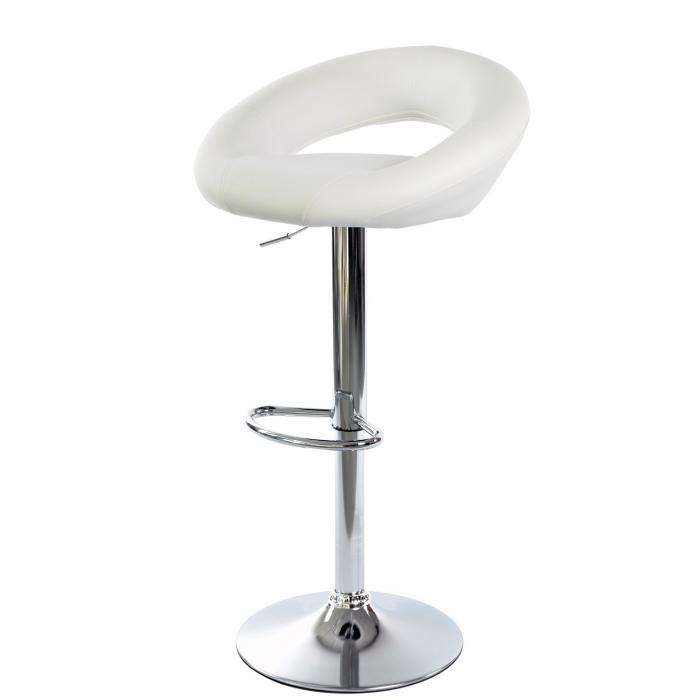 2 Taburetes luxus new (m), cromado, similpiel blanca - 2 unidades