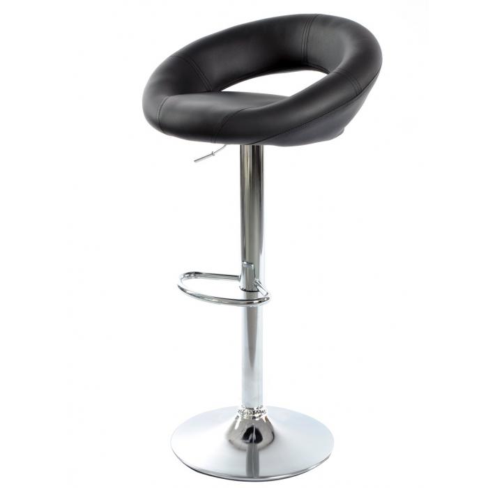 2 Taburetes luxus new (m), cromado, similpiel negra - 2 unidades