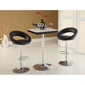 2 Taburetes luxus new (m), cromado, similpiel negra - 2 unidades