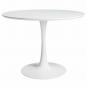 Mesa tul (to), base de metal, tapa lacada blanca, 120 cms de diámetro