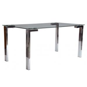 Mesa lainey 140 (m), cromada, cristal, 140x80 cms