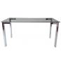 Mesa lainey 140 (m), cromada, cristal, 140x80 cms