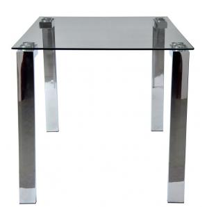 Mesa lainey 140 (m), cromada, cristal, 140x80 cms